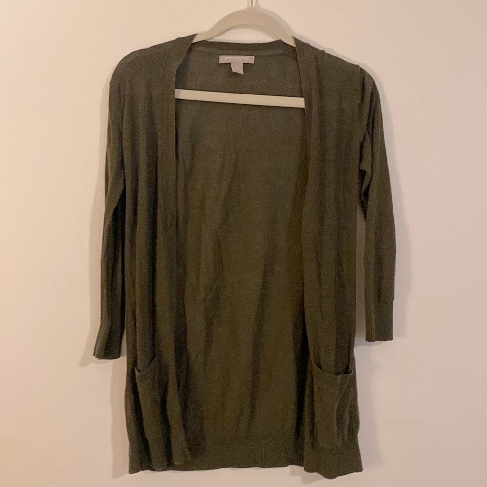 Olive Green Cardigan, XS